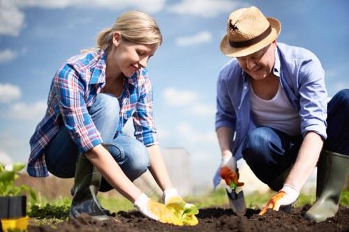 Professional gardeners working in a Bounds Green garden
